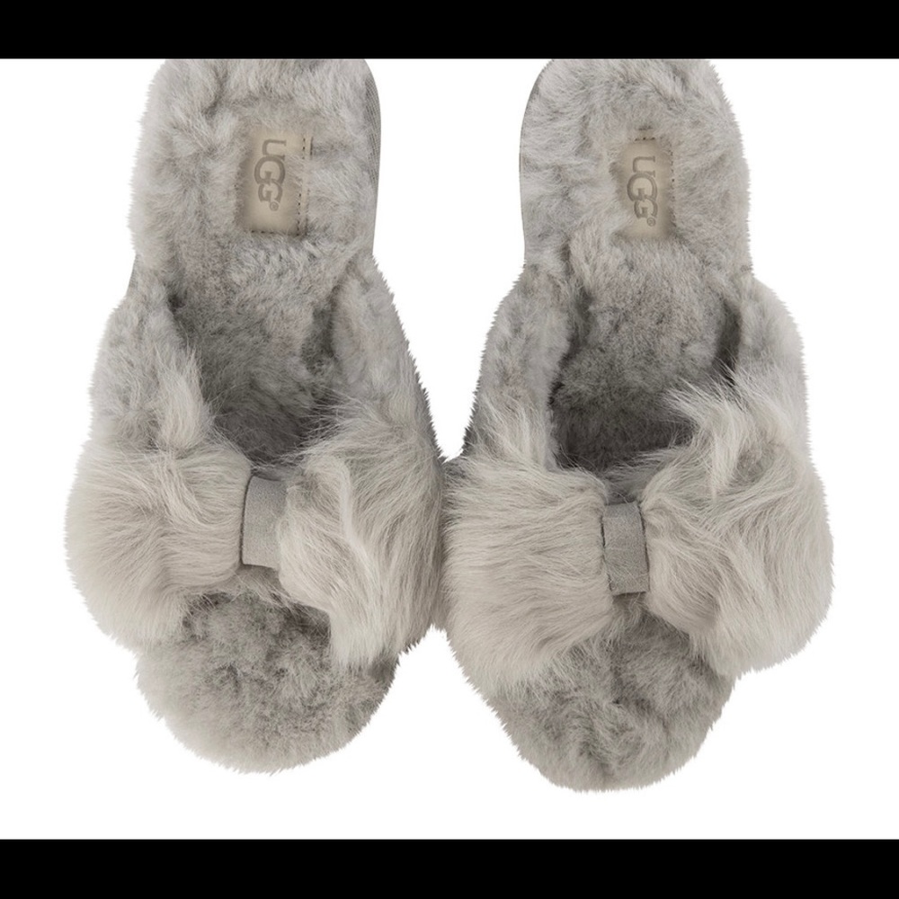 UGG mirabelle fur bow slippers